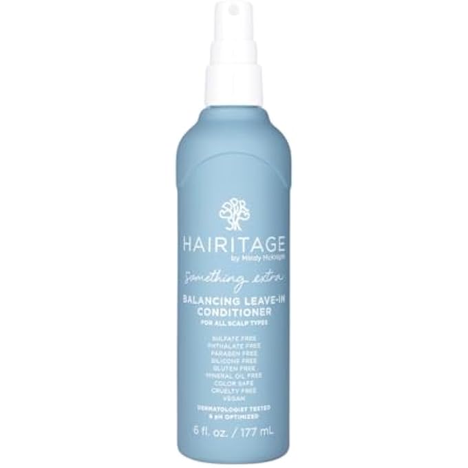 Hairitage بلسم مضاد للقشرة متوازن يترك على الشعر - يرطب + يهدئ فروة الرأس - يغذي + يرطب الشعر - يحسن مرونة الشعر + سهولة التحكم، 6 أونصة سائلة - Image 1